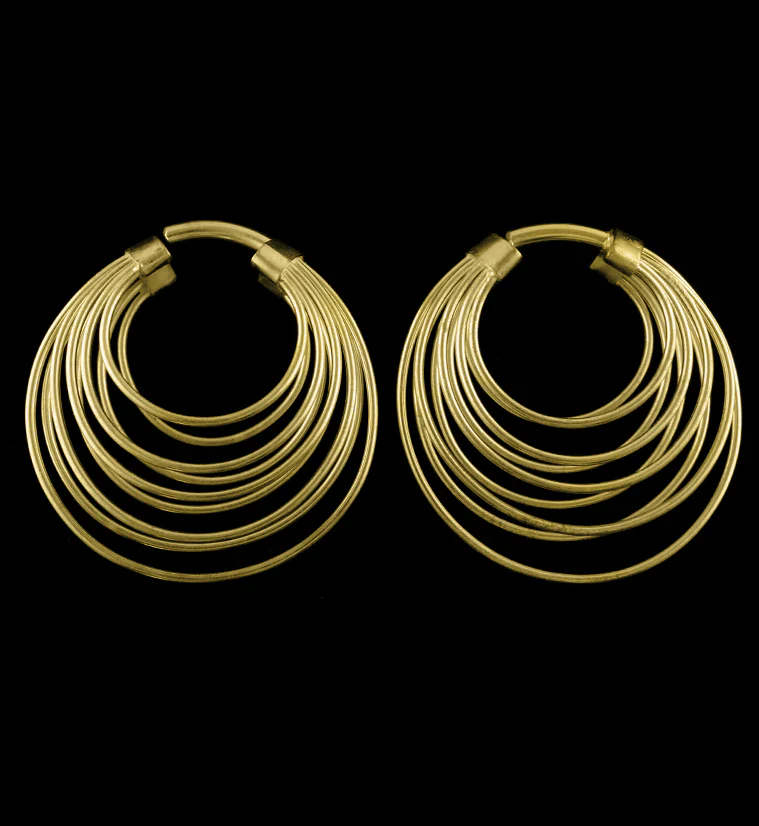 Multi Hoop Brass Ear Weights - Mrs Treak