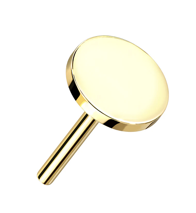 14kt All Gold Disk Threadless Top - Mrs Treak