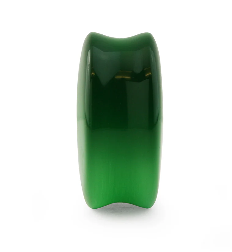 Green Cat's Eye Glass Plugs - Mrs Treak
