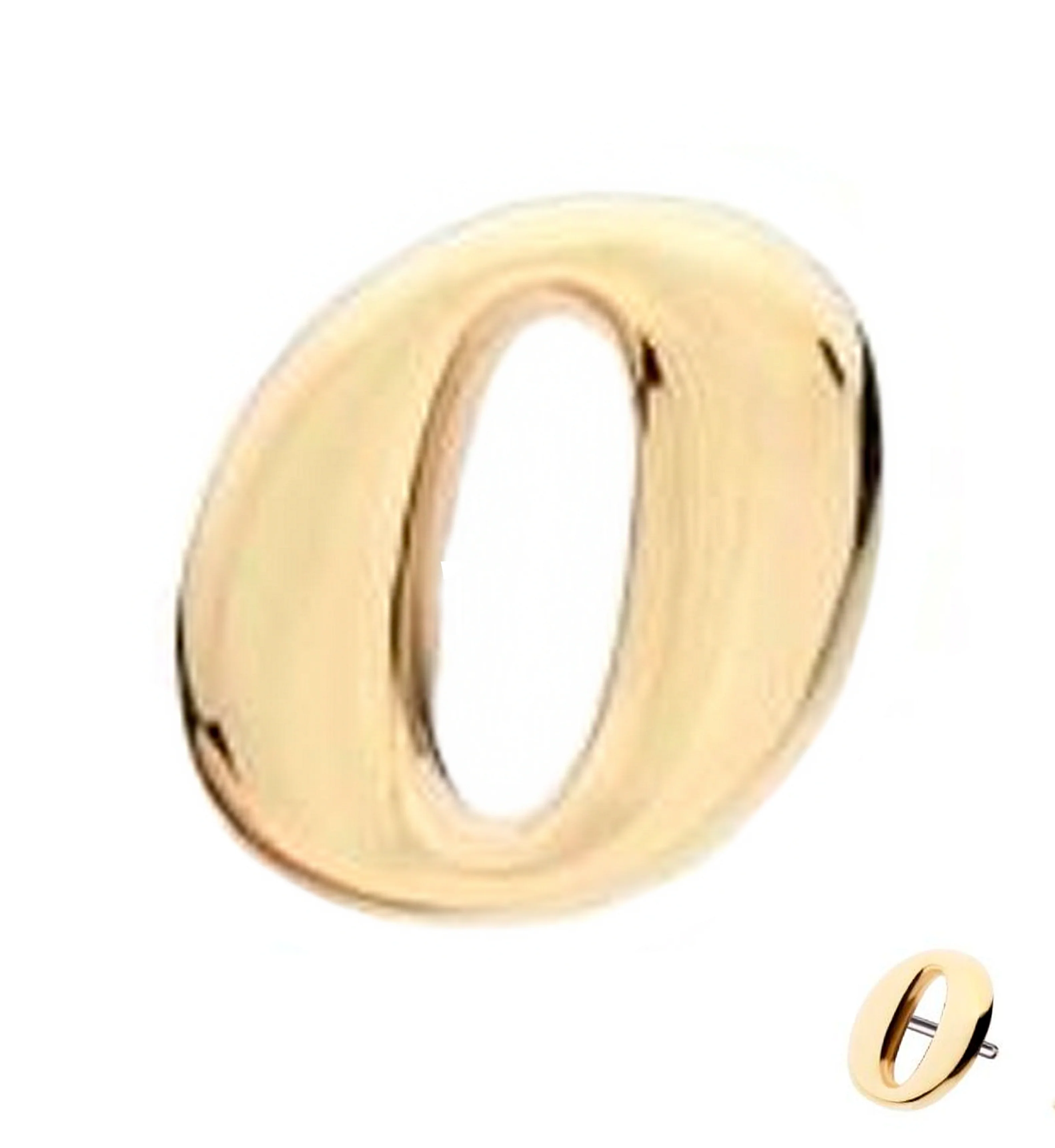 14kt Gold Letter O Threadless Top - Mrs Treak