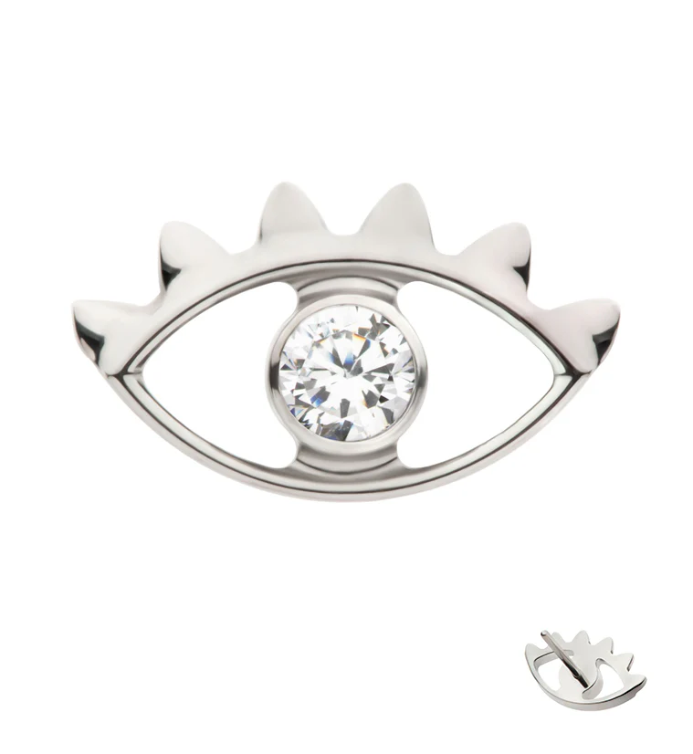 Optical Clear CZ Threadless Titanium Top - Mrs Treak