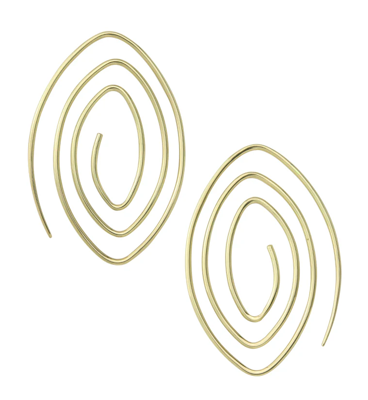 Whirl Brass Ear Weights / Hangers - Mrs Treak