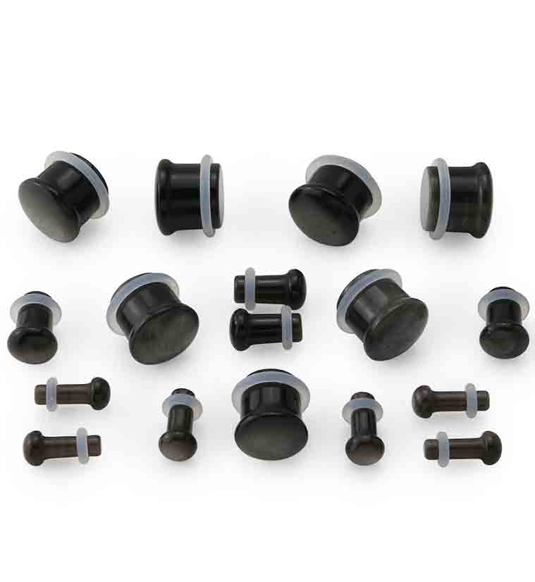 Silver Obsidian Stone Plugs - Single Flare - Mrs Treak