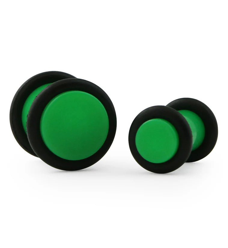 Green No Flare Acrylic Plugs - Mrs Treak