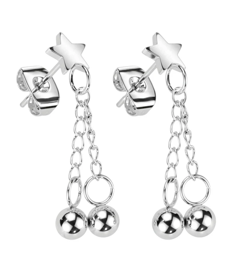 Star Dangle Stainless Steel Earrings - Mrs Treak