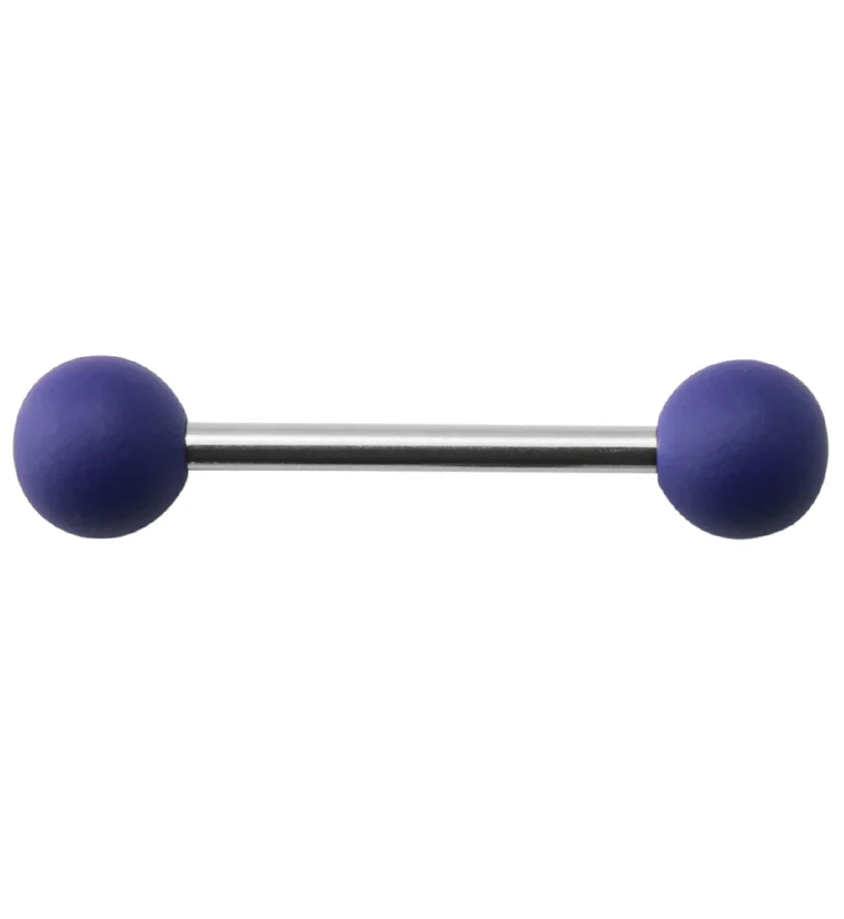 Double Purple Silicon Ball Stainless Steel Barbell - Mrs Treak
