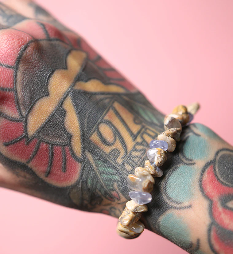 Blue Chalcedony Chips Stone Bracelet - Mrs Treak