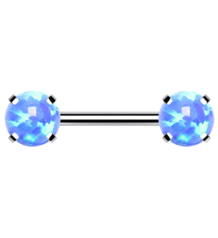 Double Blue Opalite Threadless Barbell - Mrs Treak