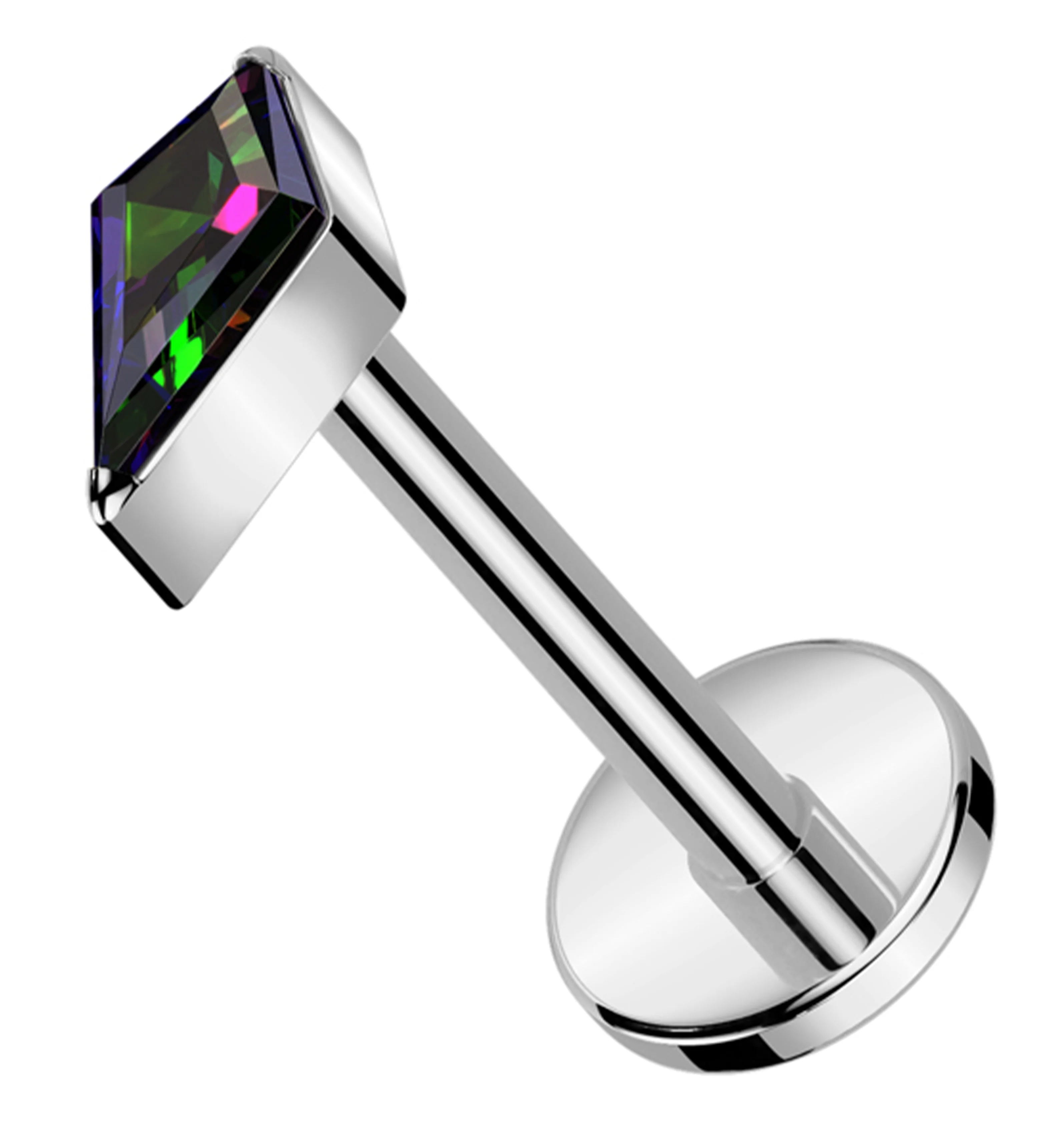 Abyss Black Aurora CZ Titanium Threadless Labret - Mrs Treak