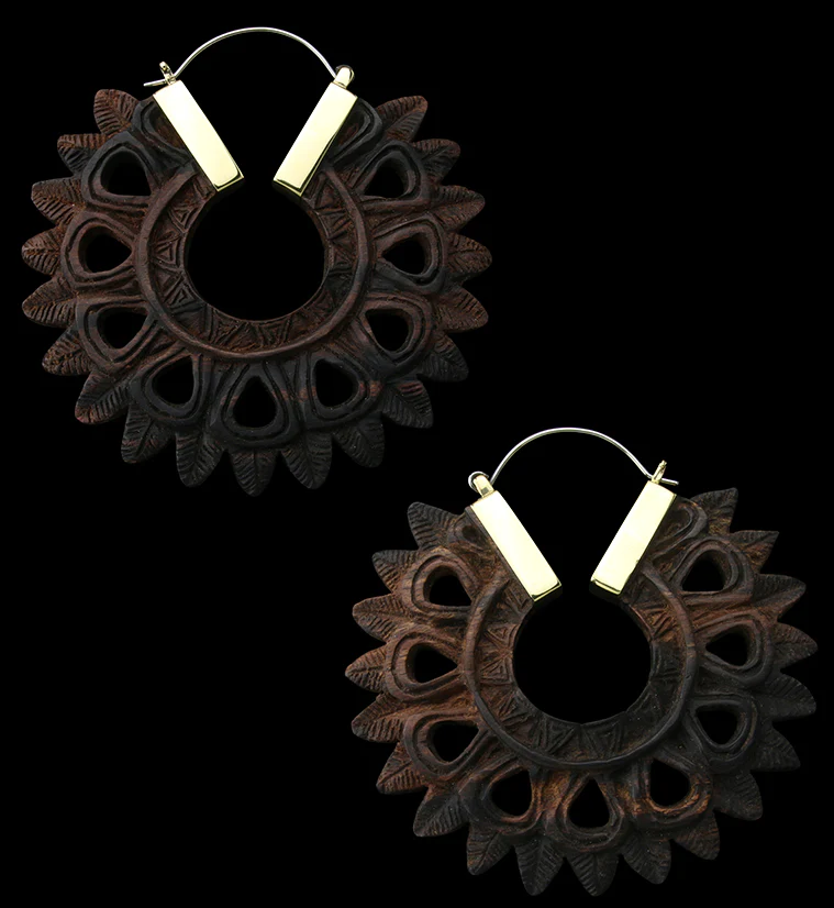 Pompon Areng Wooden Hangers / Earrings - Mrs Treak
