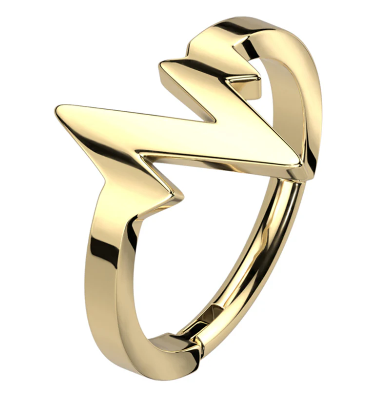 Gold PVD Pulse Stainless Steel Hinged Segment Ring - Mrs Treak