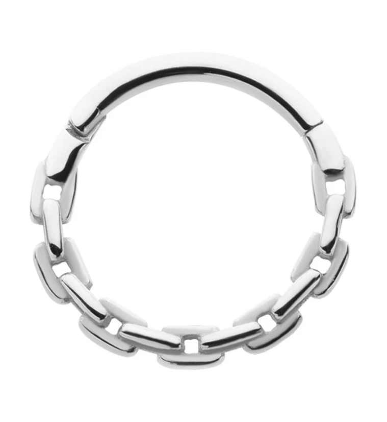 Chain Link Stainless Steel Hinged Segment Ring - Mrs Treak