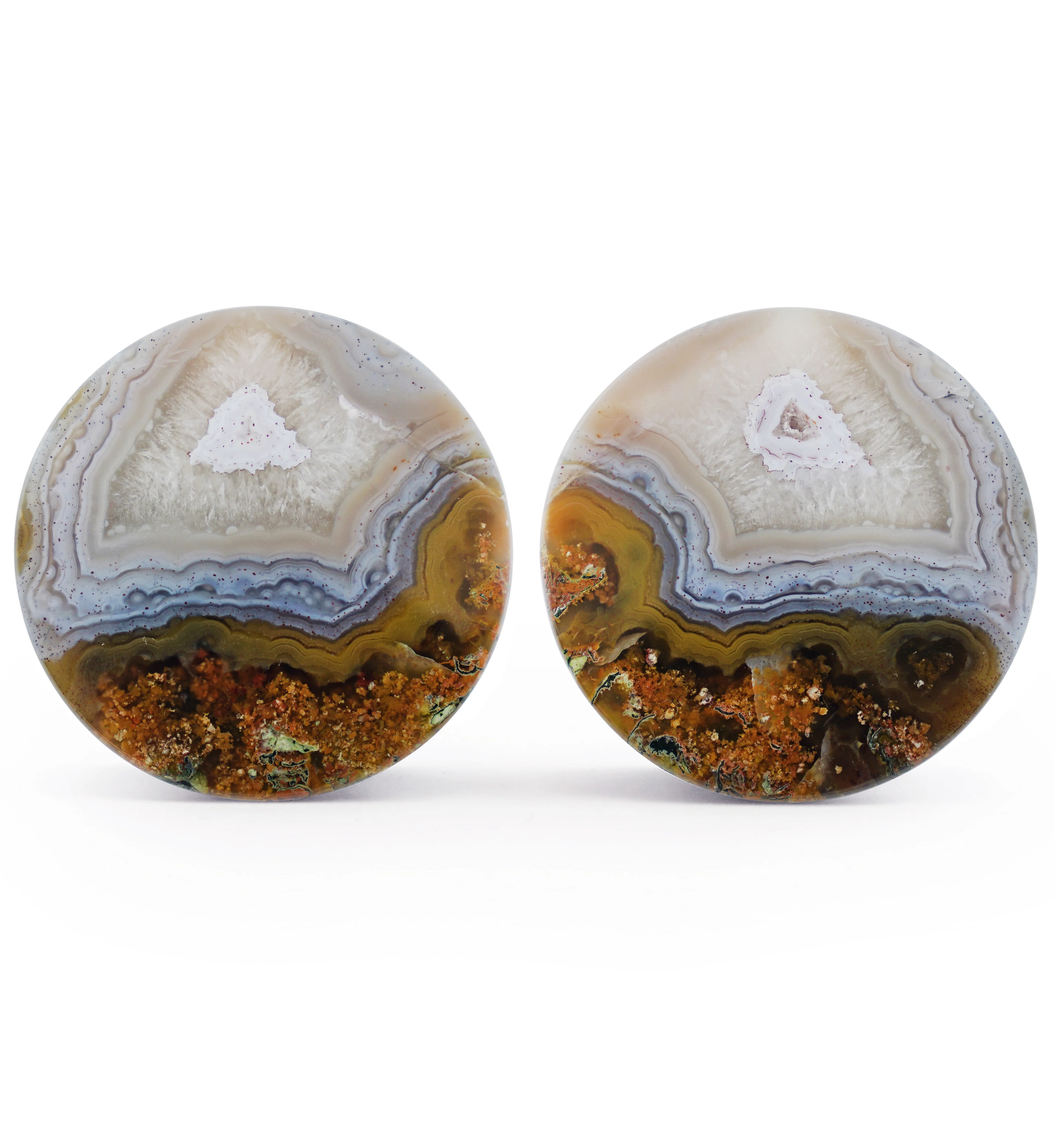 Timor Agate Double Flare Plugs 2