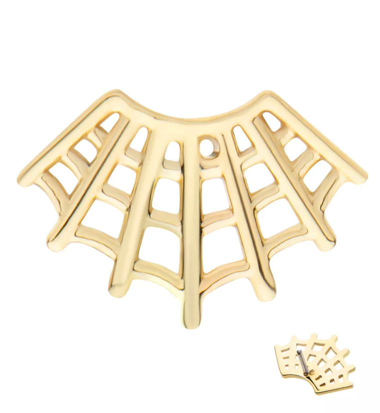 14kt Gold Corner Spiderweb Threadless Top - Mrs Treak