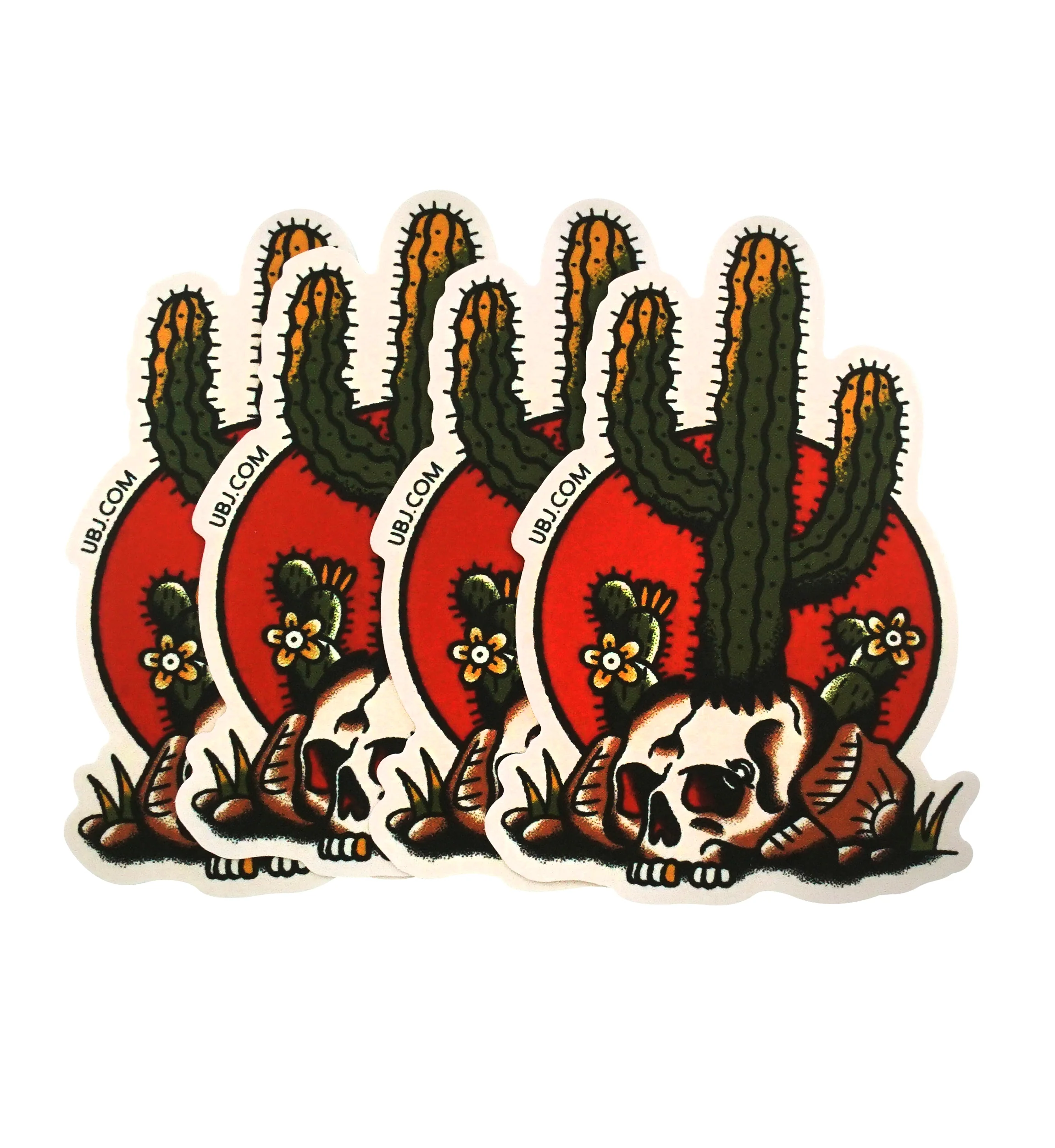 Cactus Skull Sticker Pack (4 pack) - Mrs Treak