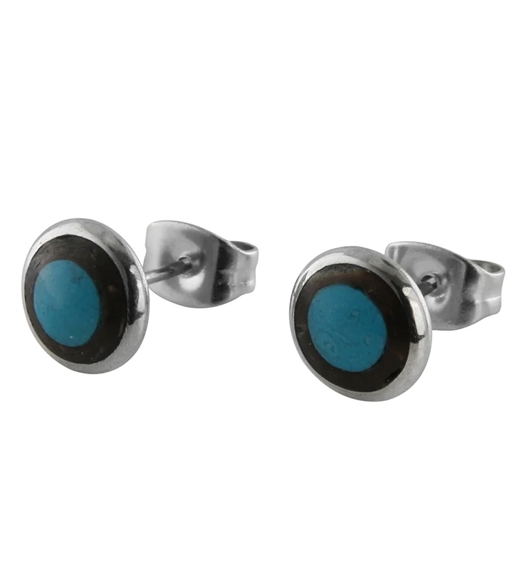 Howlite Stone & Wood Earrings - Mrs Treak