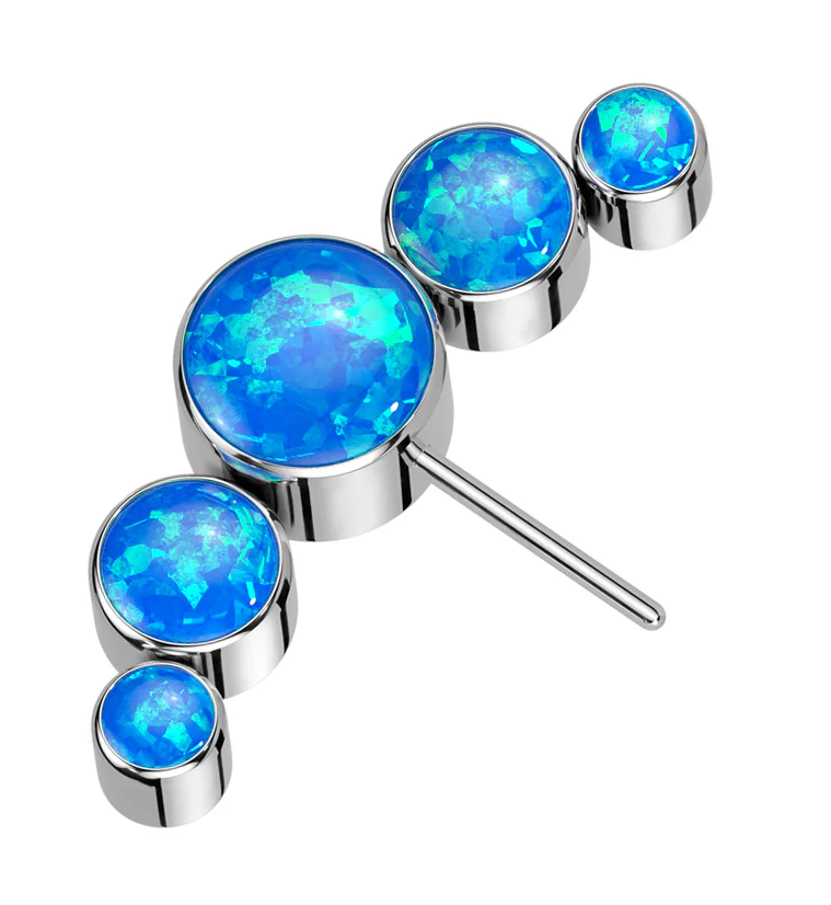 Arch Side Facing Blue Opalite Titanium Threadless Top - Mrs Treak