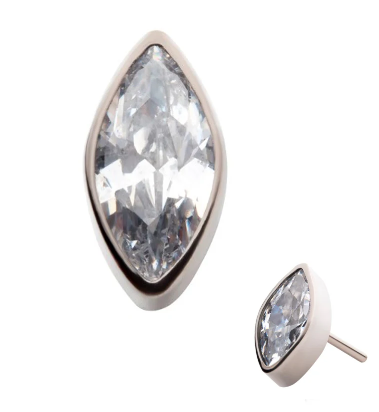 Ellipse CZ Threadless Top - Mrs Treak