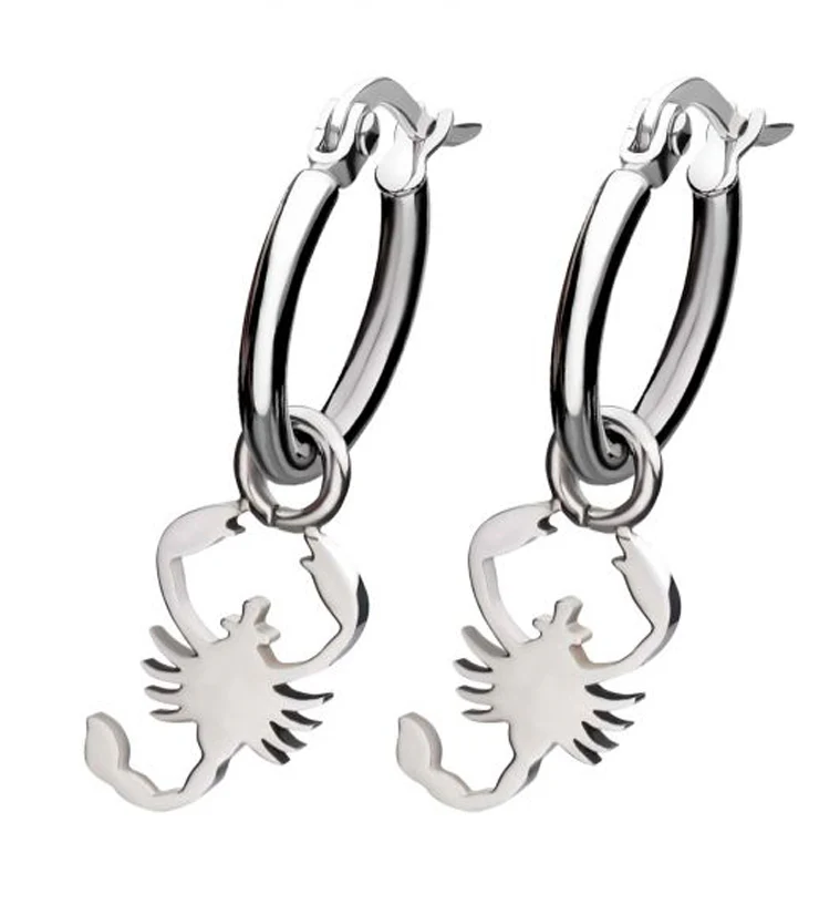 Scorpion Stainless Steel Hoop Earrings - Mrs Treak