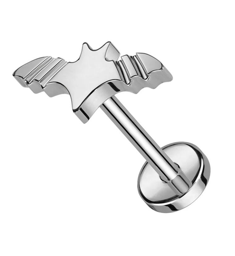 Flying Bat Threadless Titanium Labret - Mrs Treak