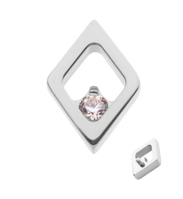 Corundum CZ Internally Threaded Titanium Top - Mrs Treak