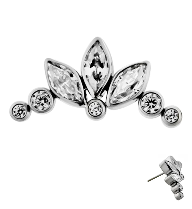 Chaplet CZ Threadless Titanium Top - Mrs Treak