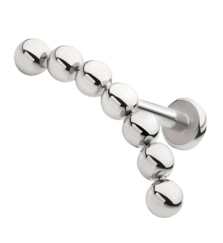 Beaded Arch Titanium Internally Threaded Labret - Mrs Treak