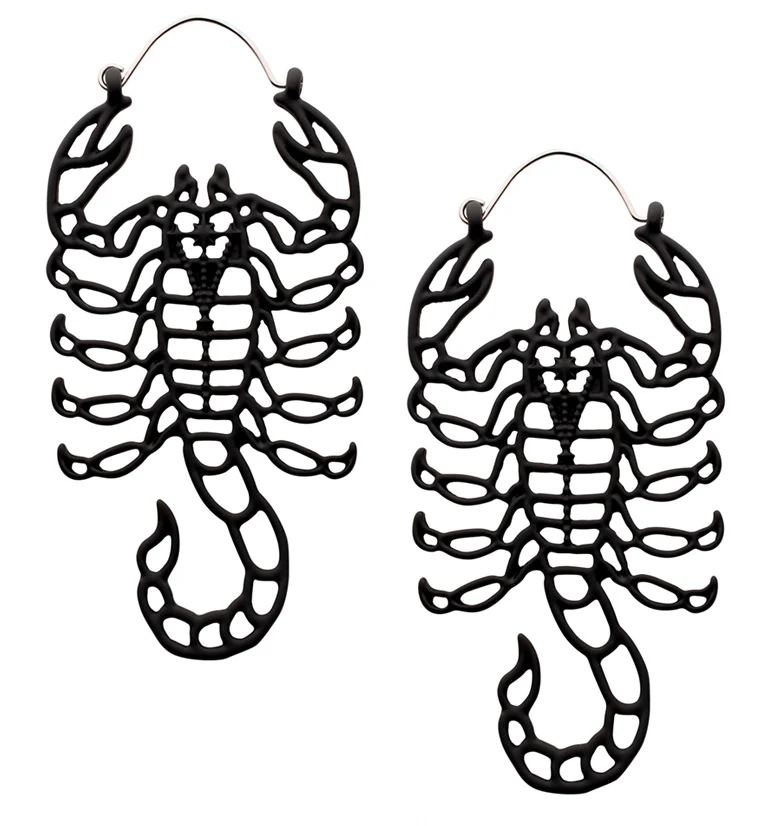 Black Scorpion Stainless Steel Plug Hoops - Mrs Treak