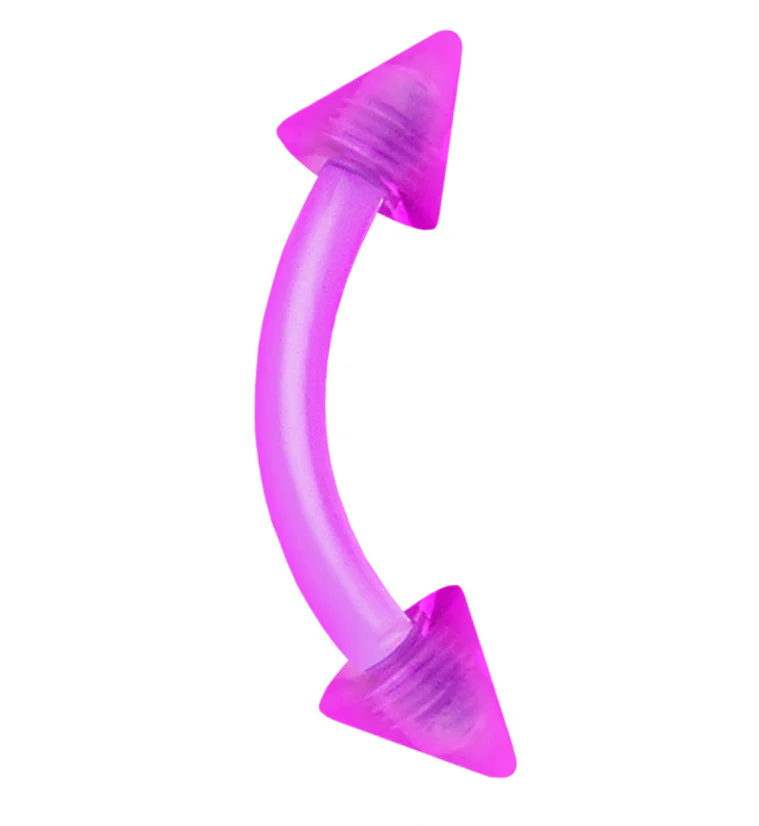 Acrylic Color Spike Curved Barbell - Mrs Treak