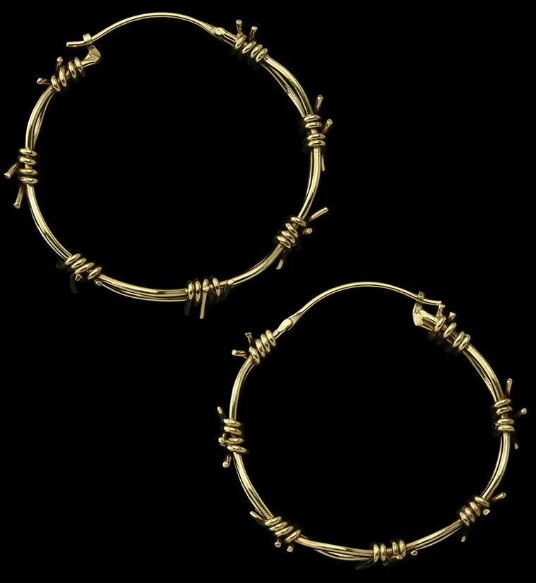 Barbed Wire Brass Ear Weights - Mrs Treak