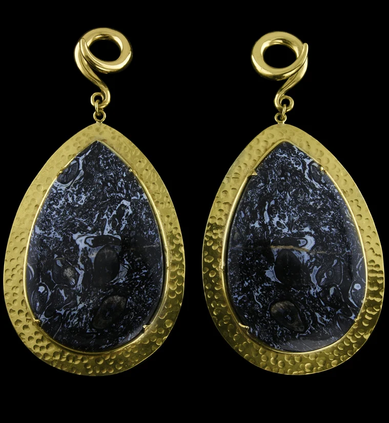 Hammered Lament Palm Root Stone Ear Weights - Mrs Treak