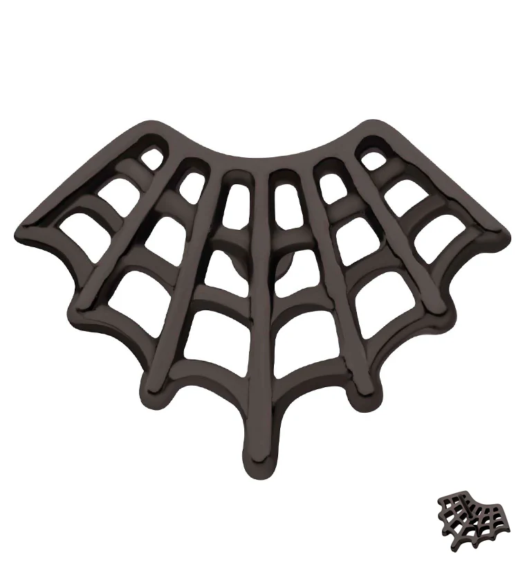 Black PVD Corner Spiderweb Titanium Threadless Top - Mrs Treak