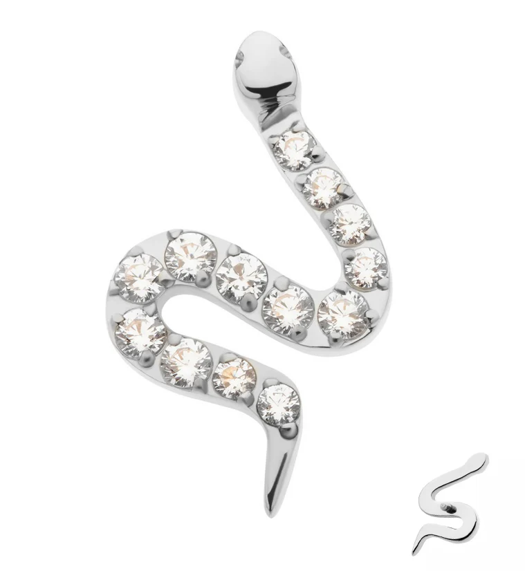 Serpent CZ Internally Threaded Titanium Top - Mrs Treak