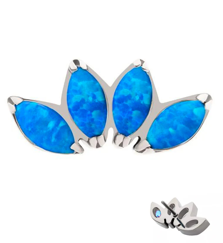 Quartet Blue Opalite Threadless Titanium Top - Mrs Treak