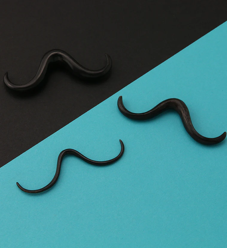 Curly Mustache Horn Septum Bar - Mrs Treak