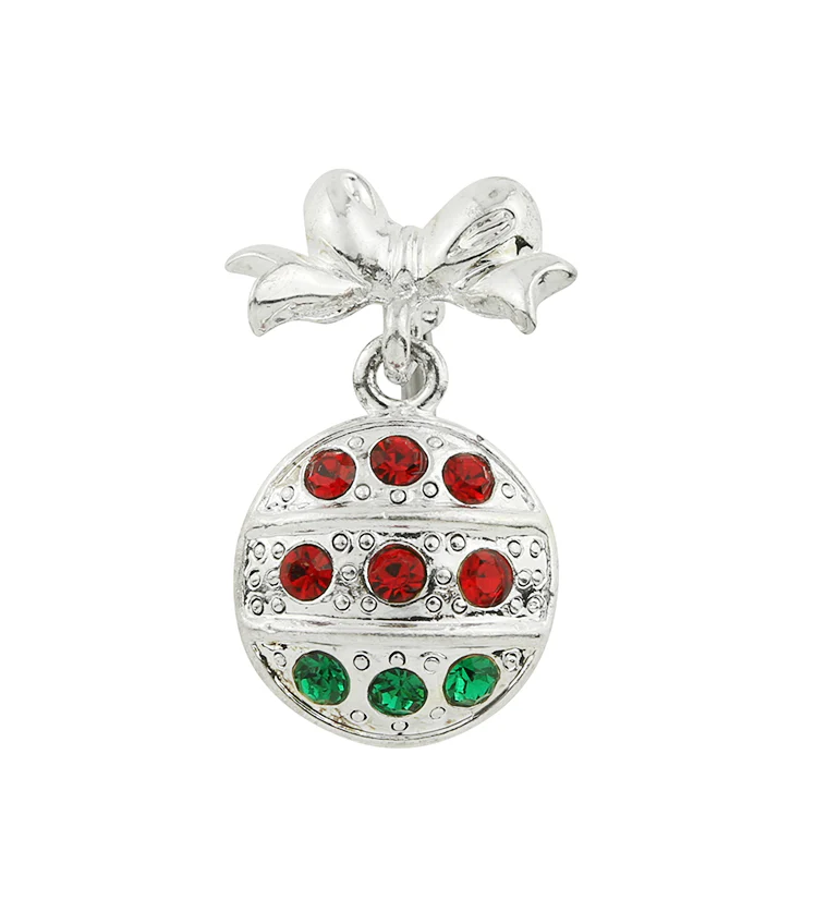 Ornament CZ Dangle Stainless Steel Belly Button Ring - Mrs Treak