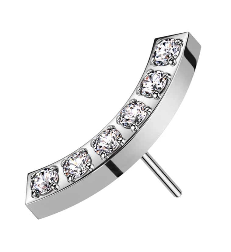 Camber Clear CZ Stainless Steel Threadless Top - Mrs Treak