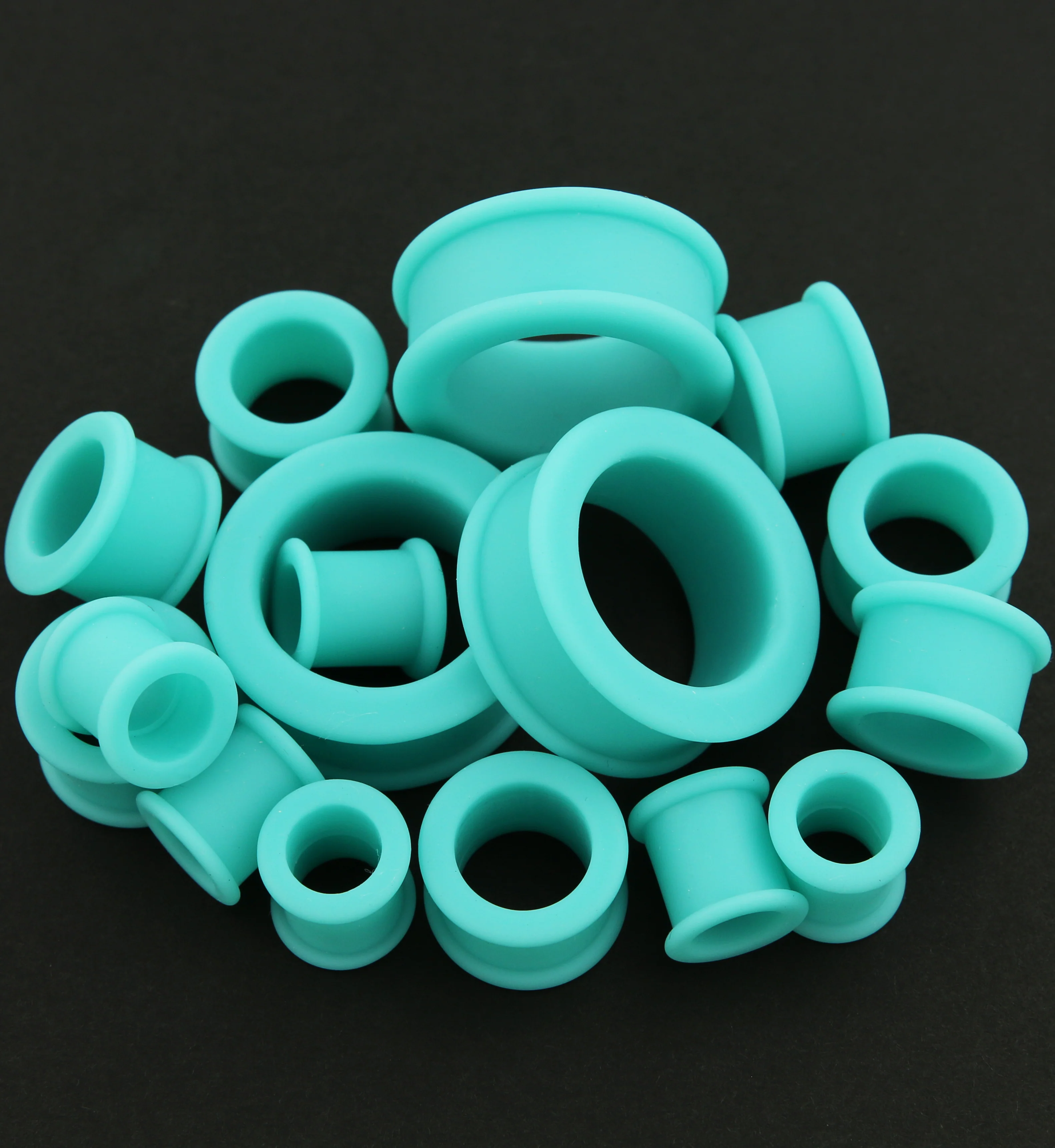 Aquamarine Matte Silicone Tunnels - Mrs Treak