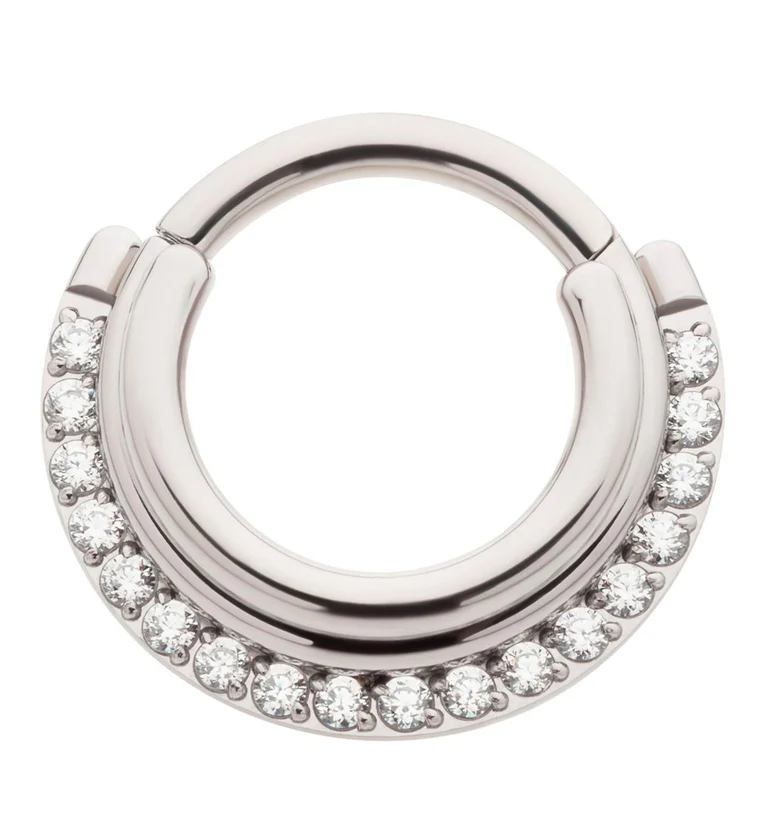 Triple Stacked CZ Titanium Hinged Segment Ring - Mrs Treak