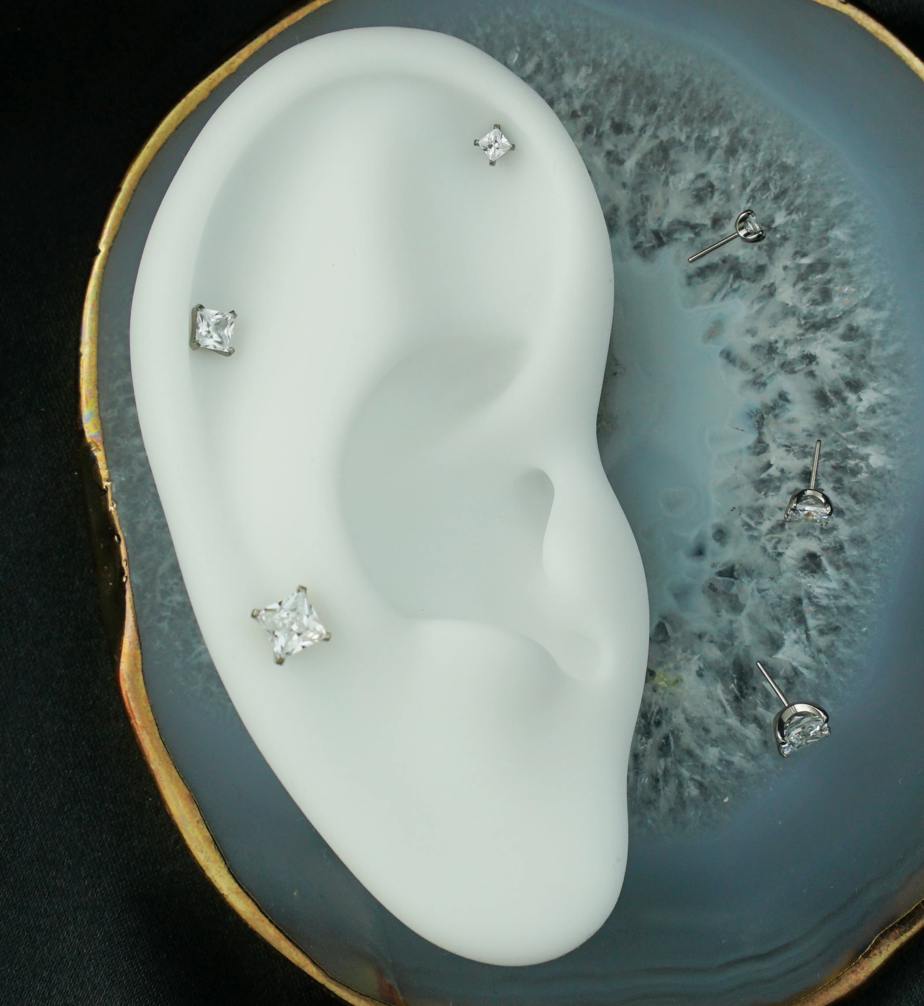 Princess Clear CZ Threadless Titanium Top - Mrs Treak