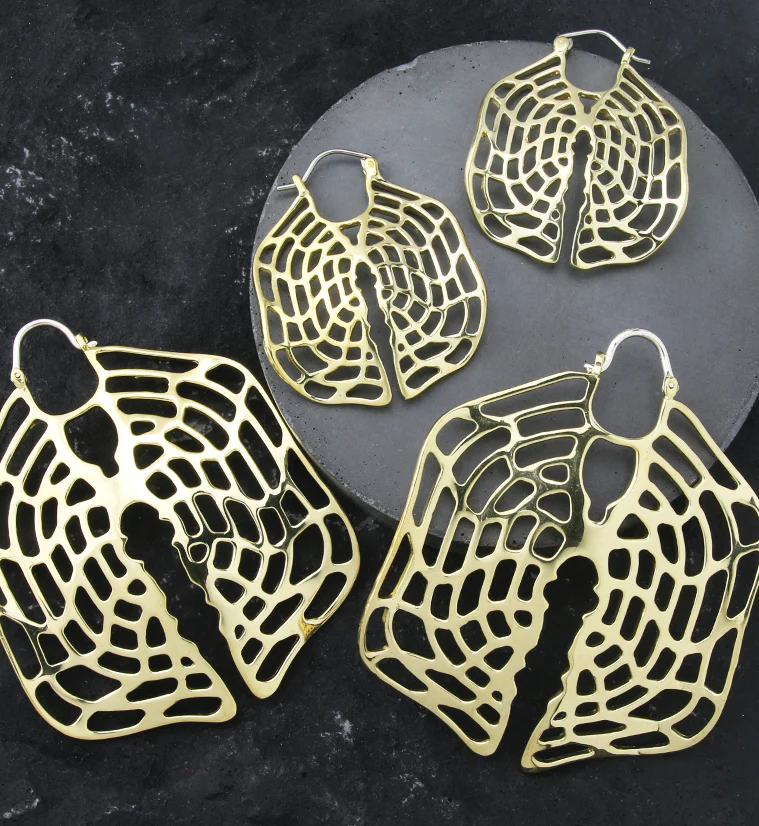 Xylem Geometric Brass Hangers / Earrings - Mrs Treak