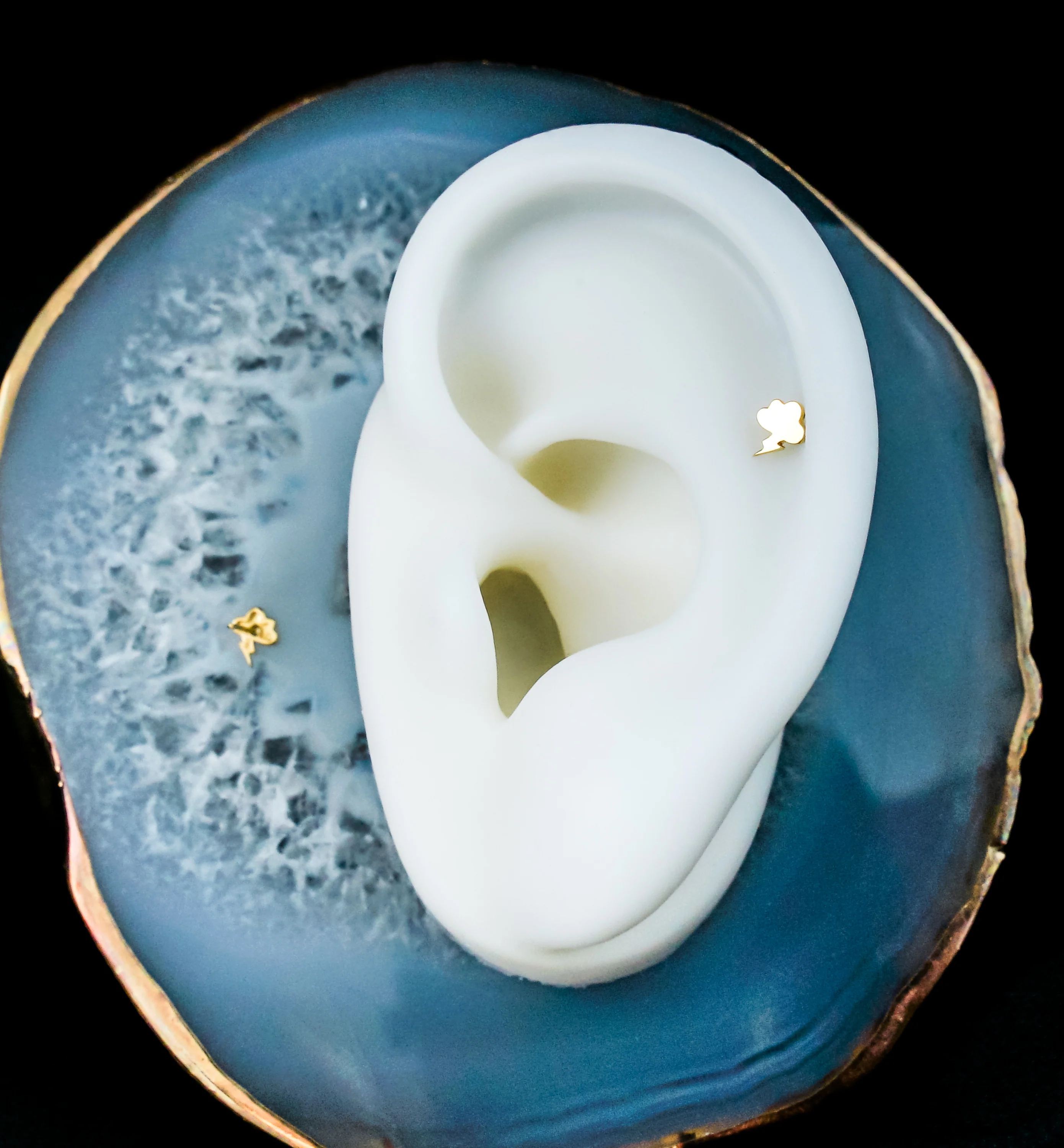 18kt Gold Storm Cloud Threadless Top - Mrs Treak