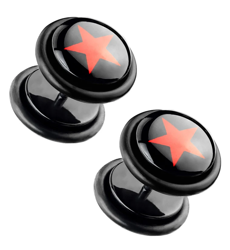 16G Red Star Fake Plugs - Gauges - Mrs Treak