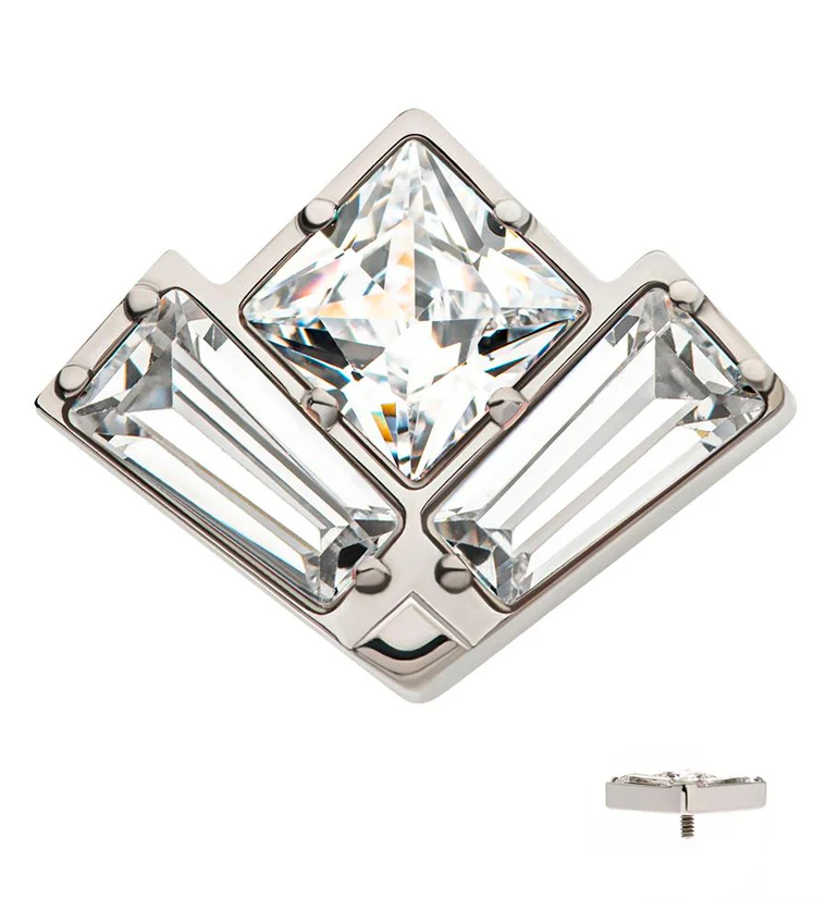 Vertex CZ Internally Threaded Titanium Top - Mrs Treak