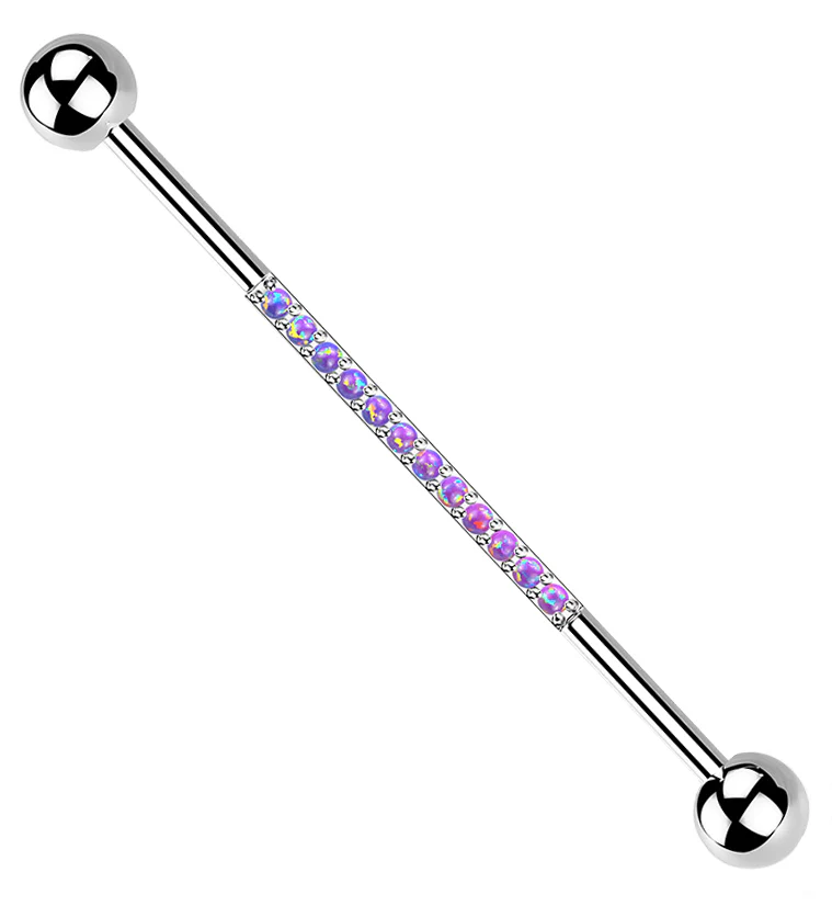 Center Line Purple Opalite Titanium Industrial Barbell - Mrs Treak
