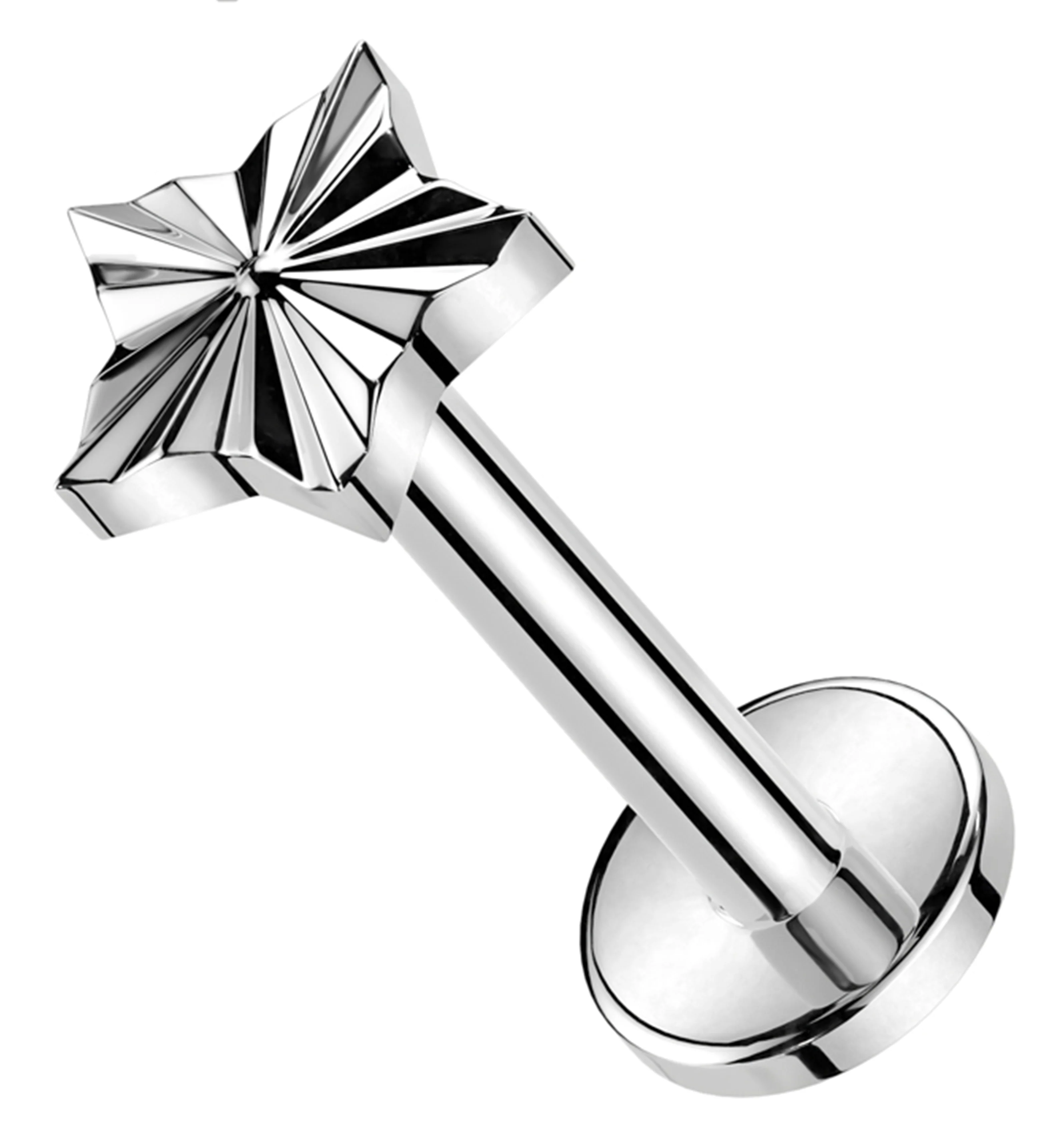 Star Score Internally Threaded Titanium Labret - Mrs Treak