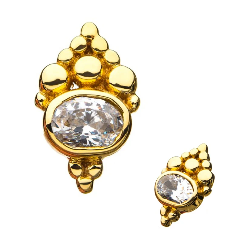 14kt Gold Parcel Bead Threadless Top - Mrs Treak