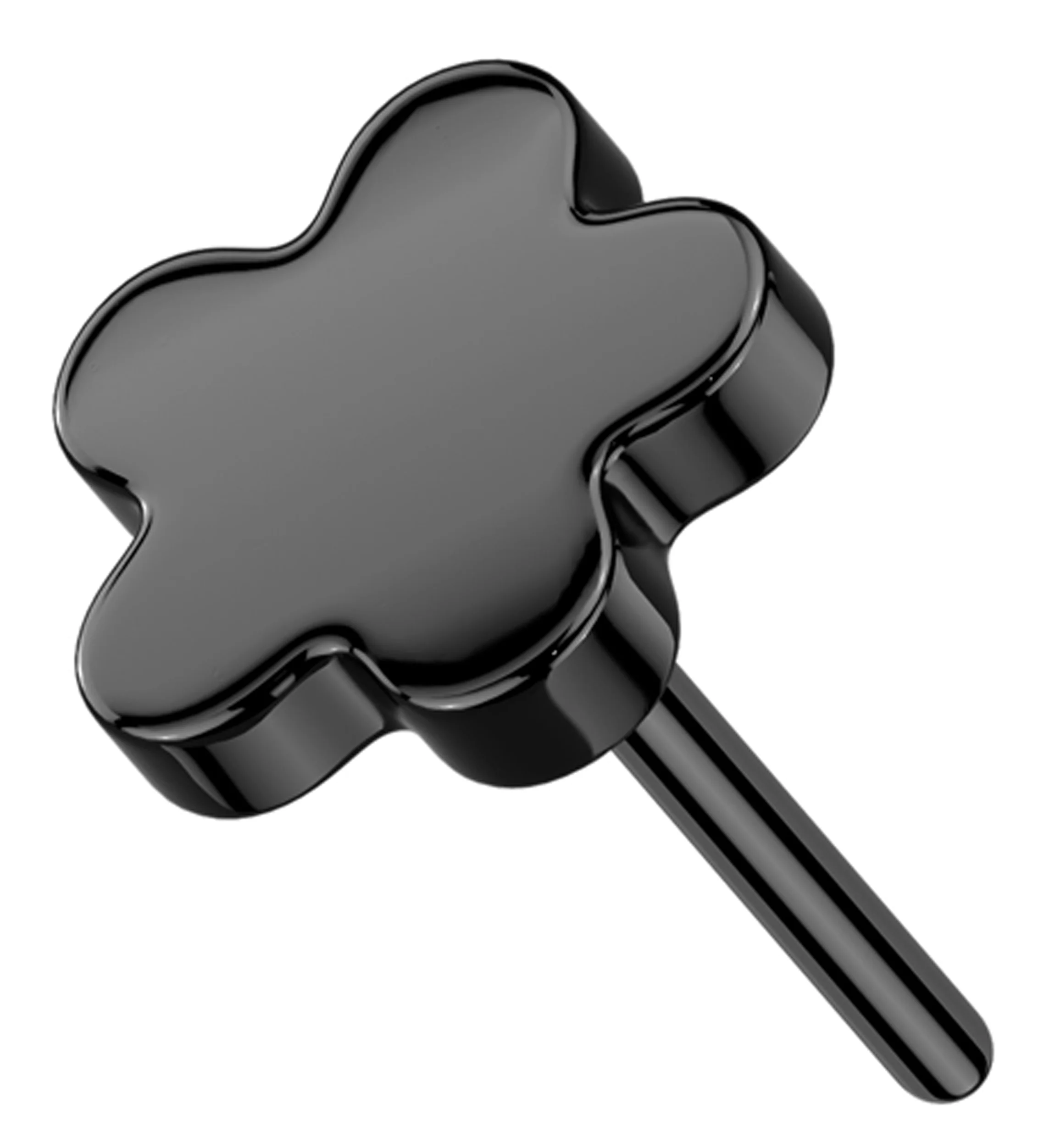 Black PVD Bubble Flower Titanium Threadless Top - Mrs Treak