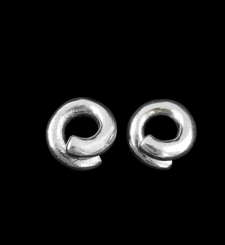 Coil White Brass Ear Weights - Mrs Treak