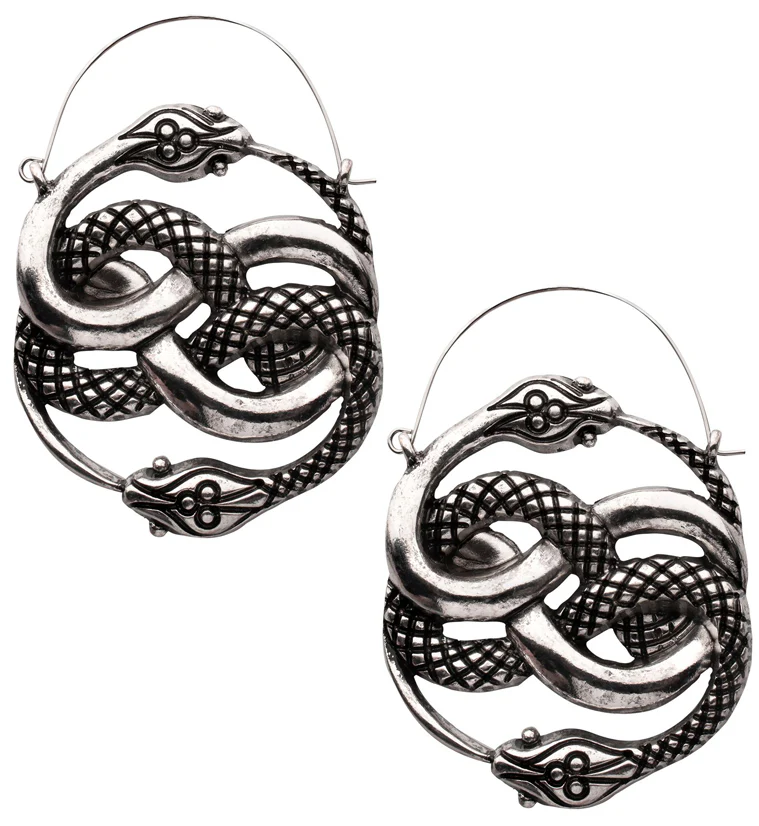 Tangled Snakes Stainless Steel Plug Hoops - Mrs Treak